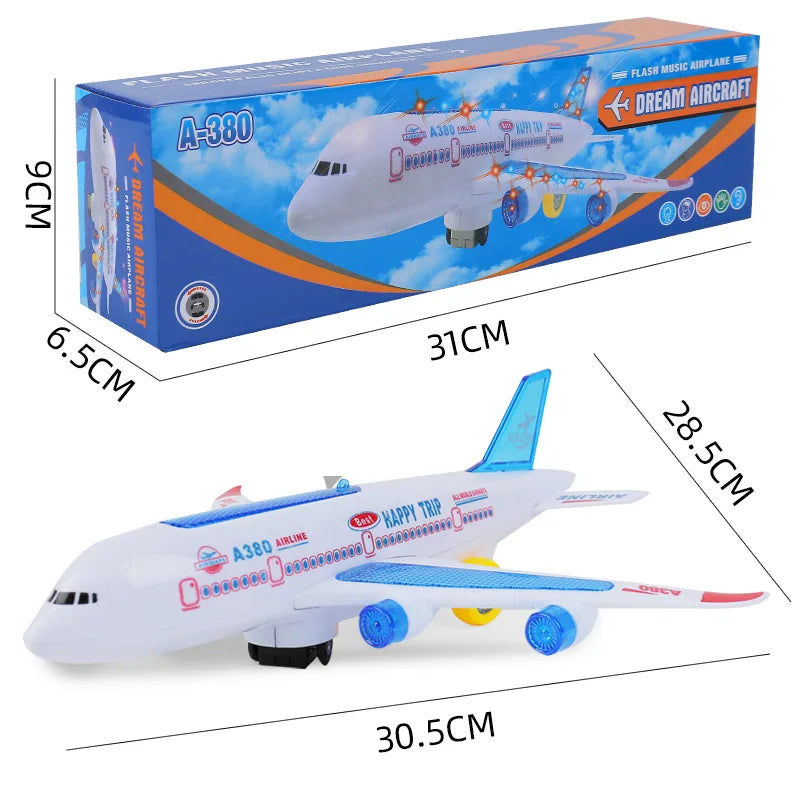 Electronic Aeroplane Toy with Music Autopilot Flash Sound Aircraft