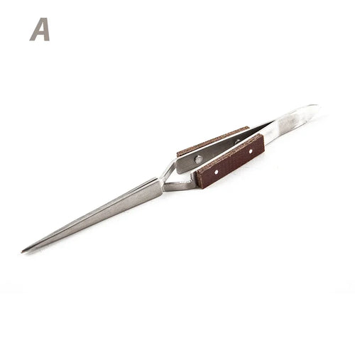 Stainless Steel Cross Locking Lock Tweezer Self Closing Jewelry