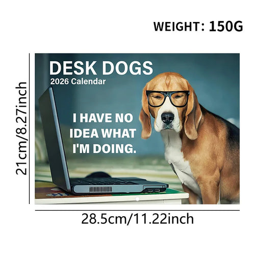 2026 Pooping Dog Calendar-Year Monthly Planner & Agenda Schedule