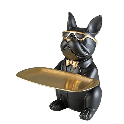 Multi Functional Bulldog Tray Animal Statue Creative Ornament Living