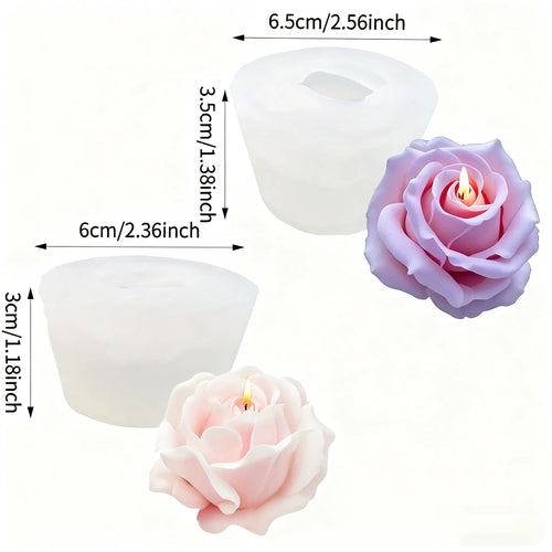 3DElegant Floral Silicone Mold,Layered Peony Flower Design - Irregular