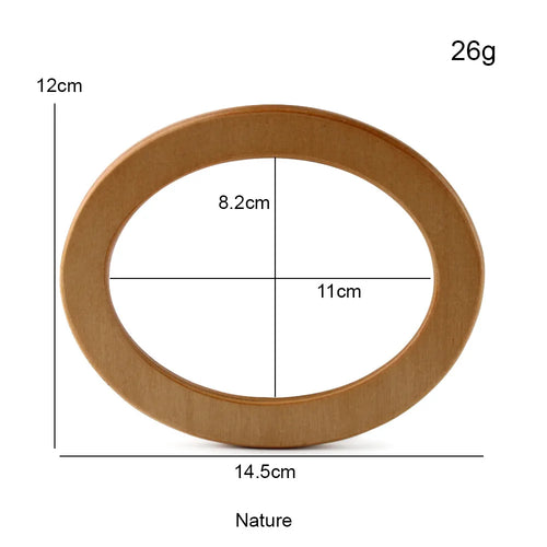 2PCS Oval Wooden Purse Handle Replacement Handmade Bag Handbag