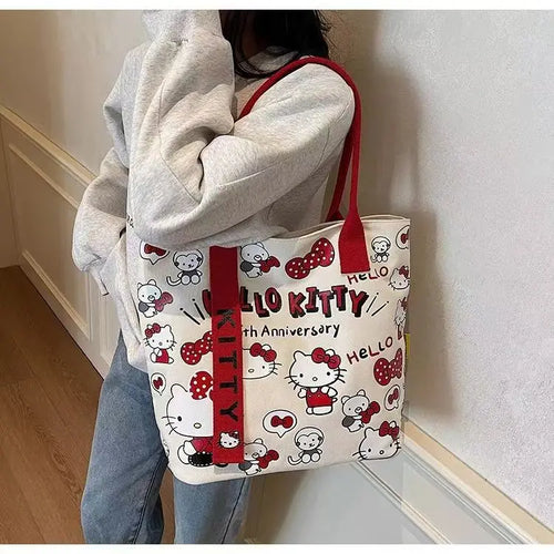 Sanrio Hello Kitty Large Capacity Shoulder Bag Cartoon Kt Cat Handbag