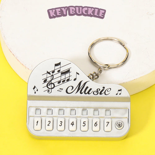 1 Pcs Creative Mini Electronic Piano Keychain Pendant Luminous Music