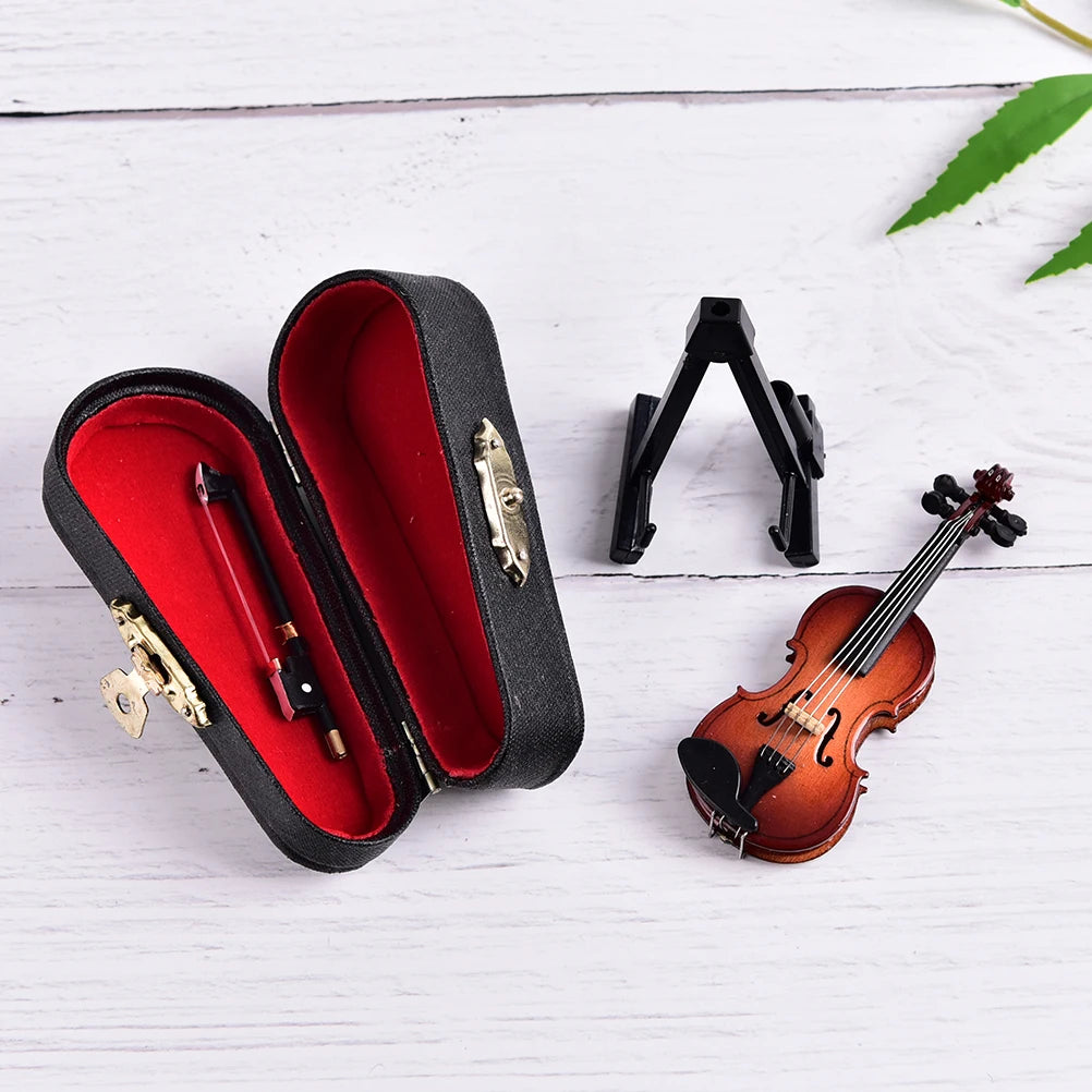 Miniature Music Instrument Plastic Mini Violin Ornament Plastic Crafts