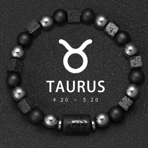 12 Constellation Zodiac Bracele Signs Beads Couples Bracelet Square