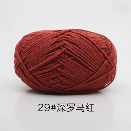 40-50g/Set 4ply Milk Cotton(80%) Knitting Yarn Needlework Dyed Lanas