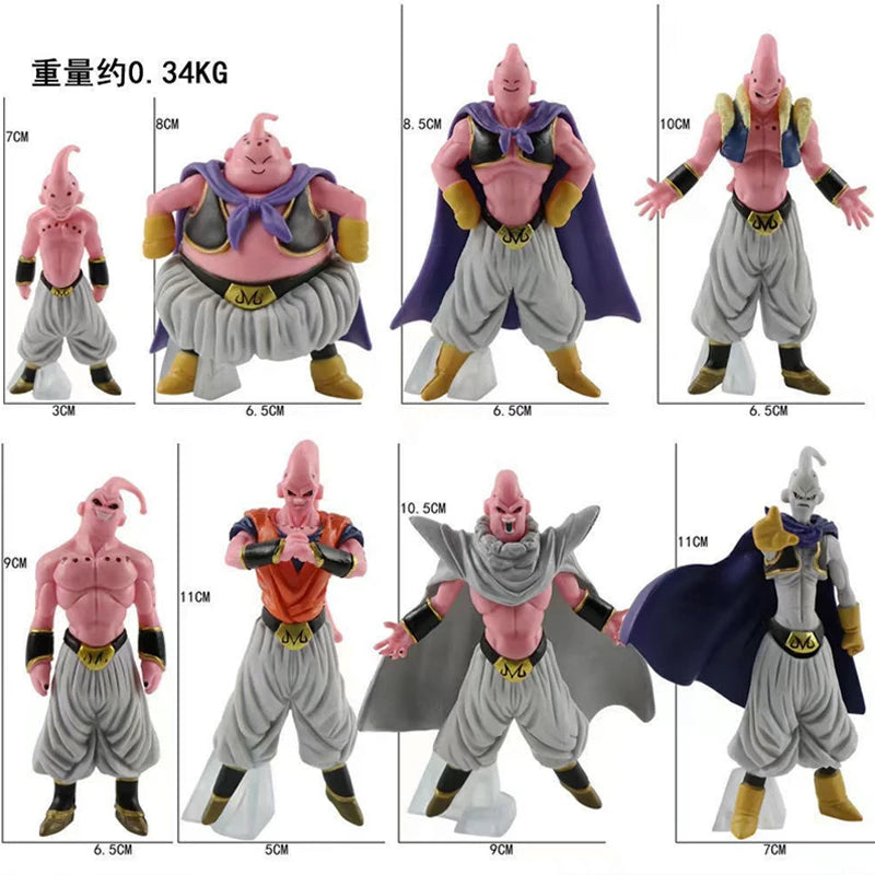 Hot 8pcs/Set Dragon Ball Z Anime Figure Majin Buu Fat Buu PVC Action