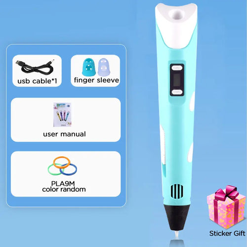 3D Printing Pen DIY Drawing Paiting With LCD Screen Compatible PLA