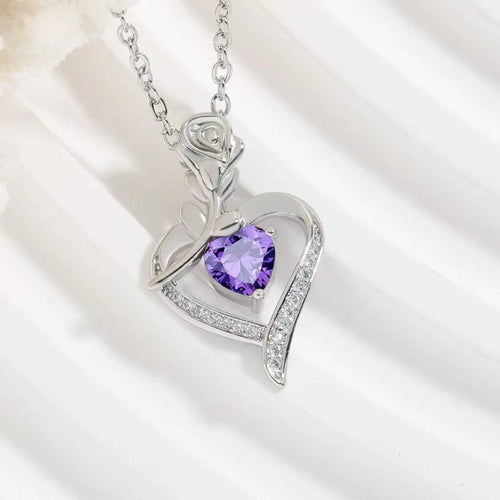 Elegant Style Heart shaped Pendant Necklace Hollow Design Mother's Day