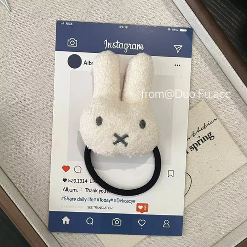 Miffy Cartoon Hair Tie Hairpin Brooch Bangs Clip Pendant Sweet