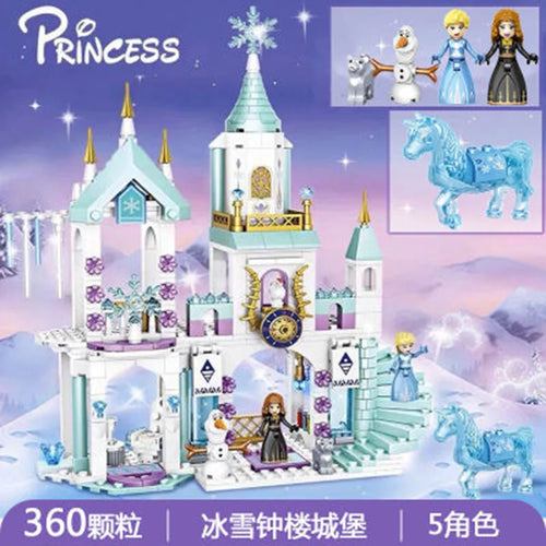 Disney Princess Elsa Ice Castle Princess Magic Castle Set Building
