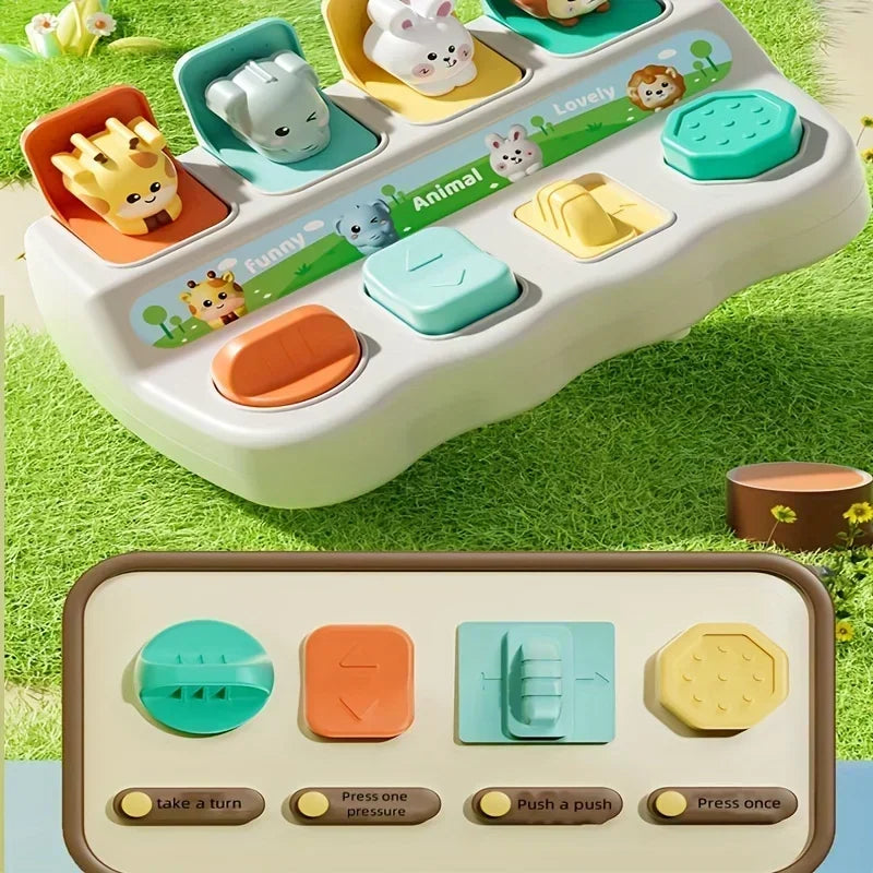 Montessori Pop-Up Animal Toy Interactive Learning Play Box for
