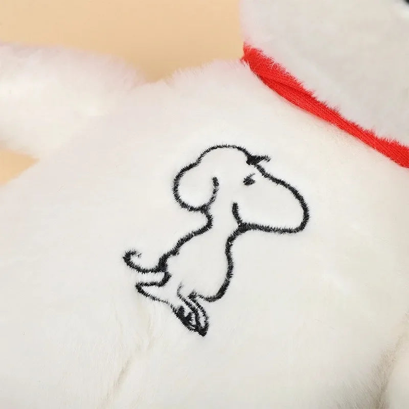New Baby Breathing Soothing Snoopy white dog Plush Doll Sleeping