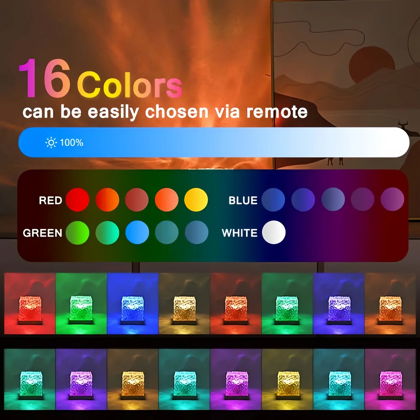 16Colors Ocean Wave Aurora Projector Light Touch LED Night Light