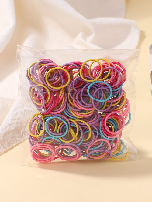 100 Pcs/Lot 2cm Hair Ties Gum Colorful Nylon Rubber Band Rope Doll
