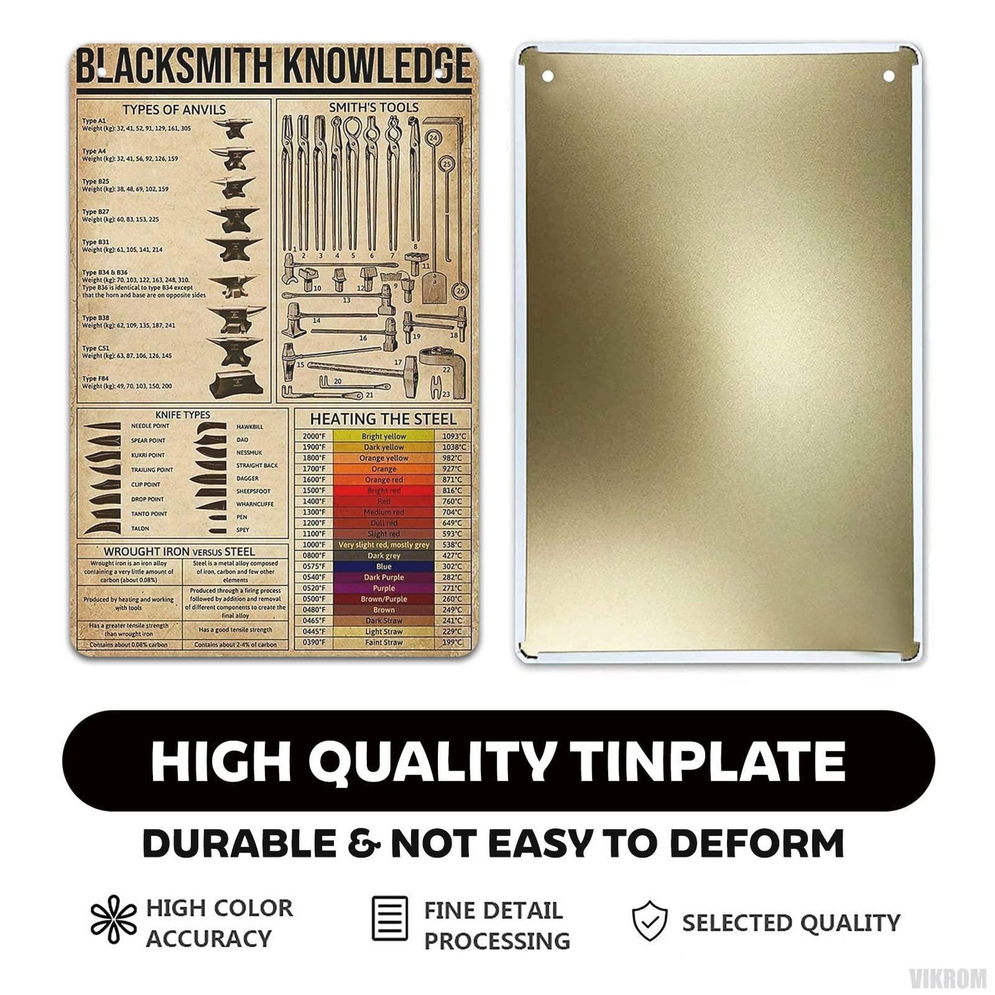 Poster Metal Signs Blacksmith Tools Metal Tin Sign Blacksmith Hammer