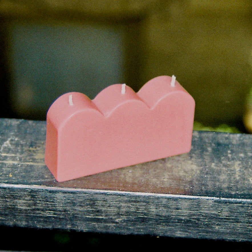 Scallop Soy Pillar Candle - Solid Colorways