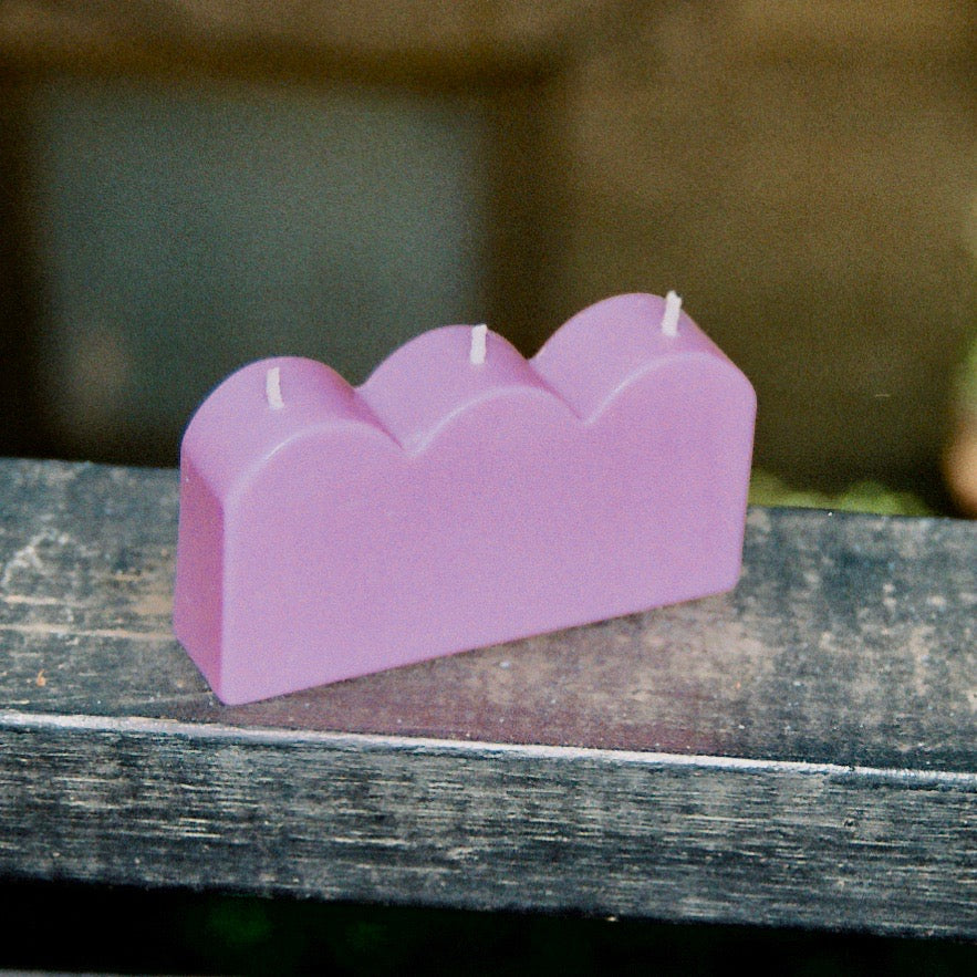 Scallop Soy Pillar Candle - Solid Colorways