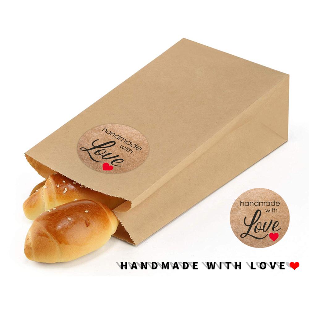 100-500pcs Vintage Kraft Paper Stickers Scrapbook Gift Stationery