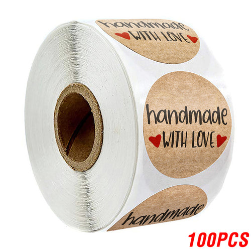 100-500pcs Vintage Kraft Paper Stickers Scrapbook Gift Stationery