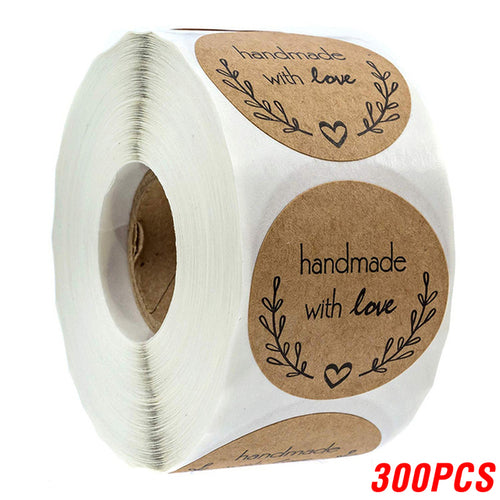 100-500pcs Vintage Kraft Paper Stickers Scrapbook Gift Stationery