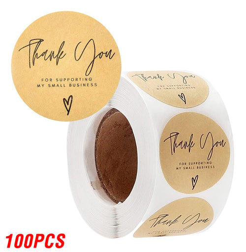 100-500pcs Vintage Kraft Paper Stickers Scrapbook Gift Stationery