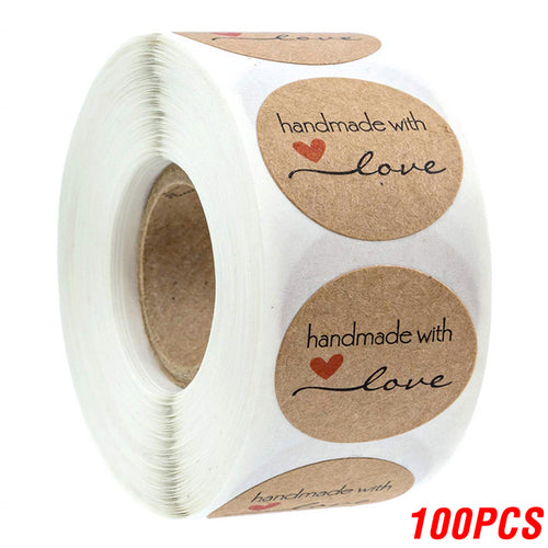 100-500pcs Vintage Kraft Paper Stickers Scrapbook Gift Stationery