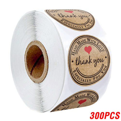 100-500pcs Vintage Kraft Paper Stickers Scrapbook Gift Stationery
