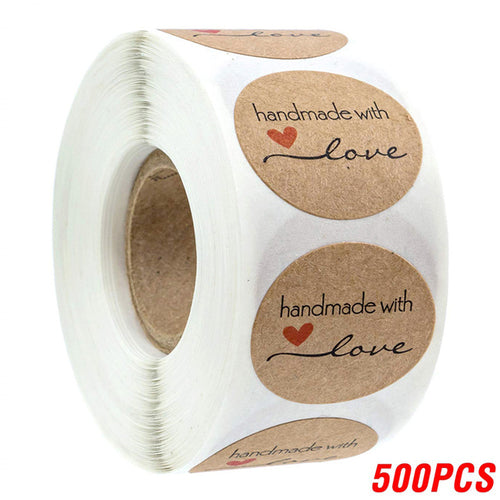100-500pcs Vintage Kraft Paper Stickers Scrapbook Gift Stationery