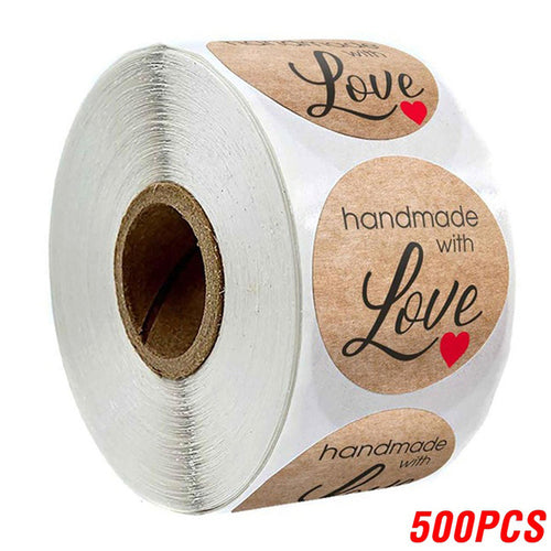 100-500pcs Vintage Kraft Paper Stickers Scrapbook Gift Stationery