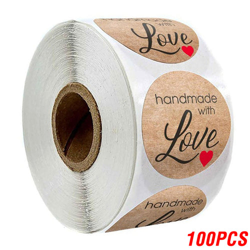 100-500pcs Vintage Kraft Paper Stickers Scrapbook Gift Stationery