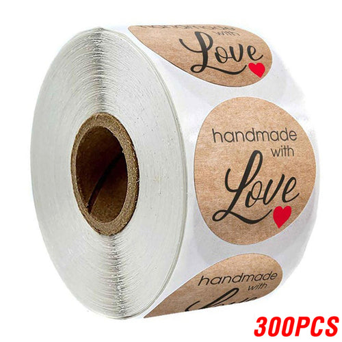 100-500pcs Vintage Kraft Paper Stickers Scrapbook Gift Stationery