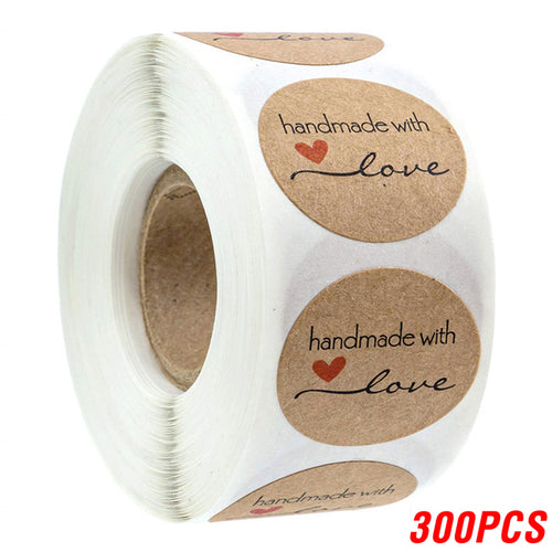 100-500pcs Vintage Kraft Paper Stickers Scrapbook Gift Stationery