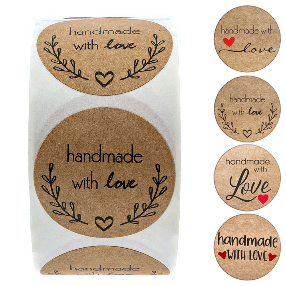 100-500pcs Vintage Kraft Paper Stickers Scrapbook Gift Stationery