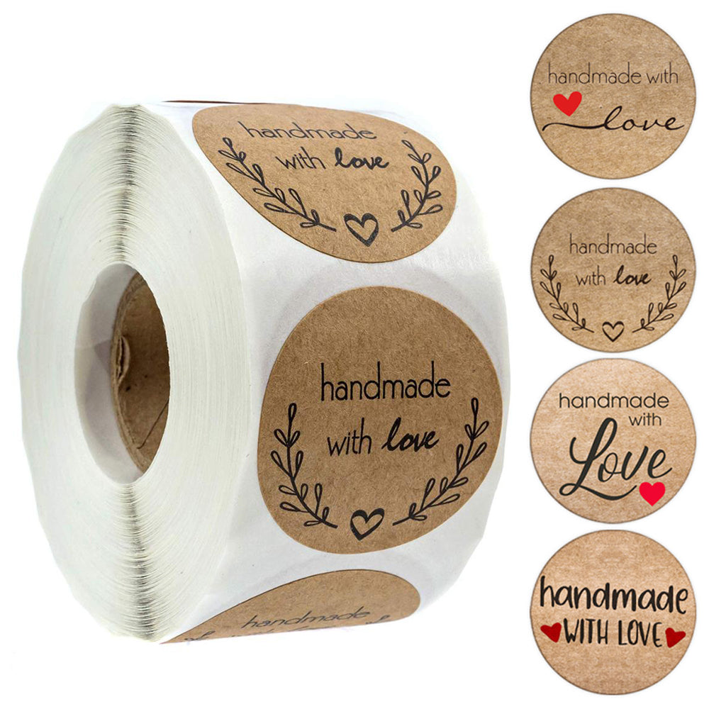 100-500pcs Vintage Kraft Paper Stickers Scrapbook Gift Stationery
