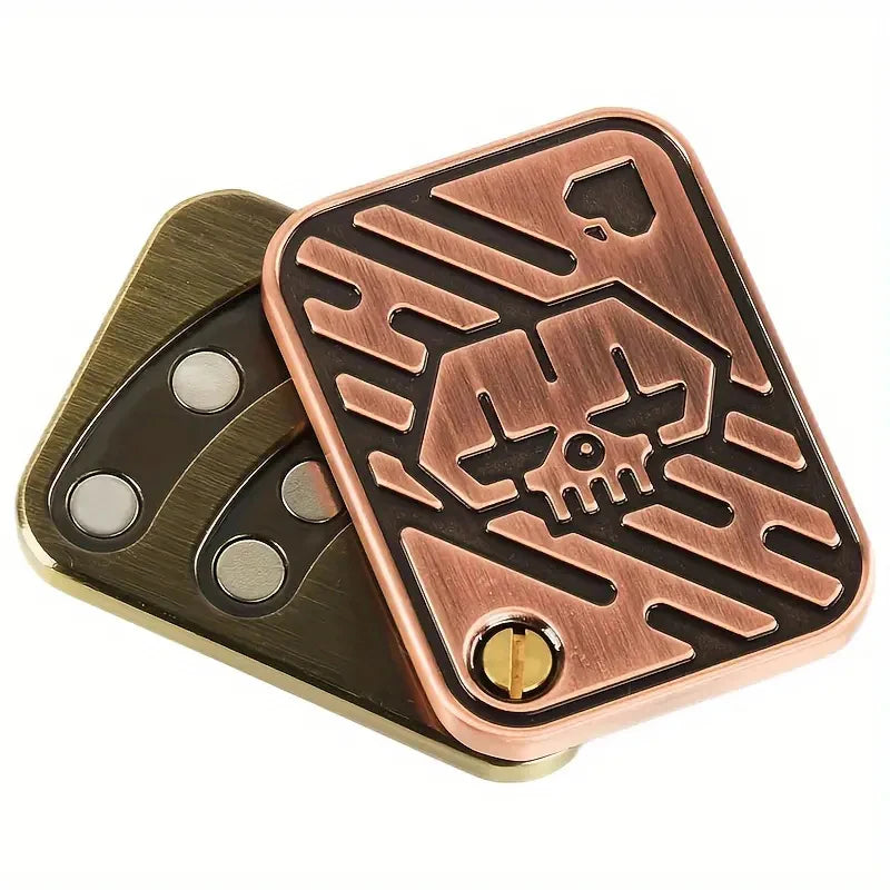 Metal Skull Push Slider Stress Relief Toy Anti Stress EDC Top Spinning