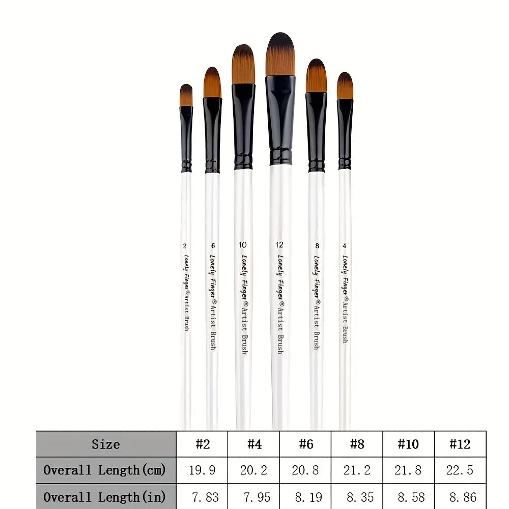 6pcs Artist Paint Brushes Set Artist Paintbrushes For Acrylic Oil