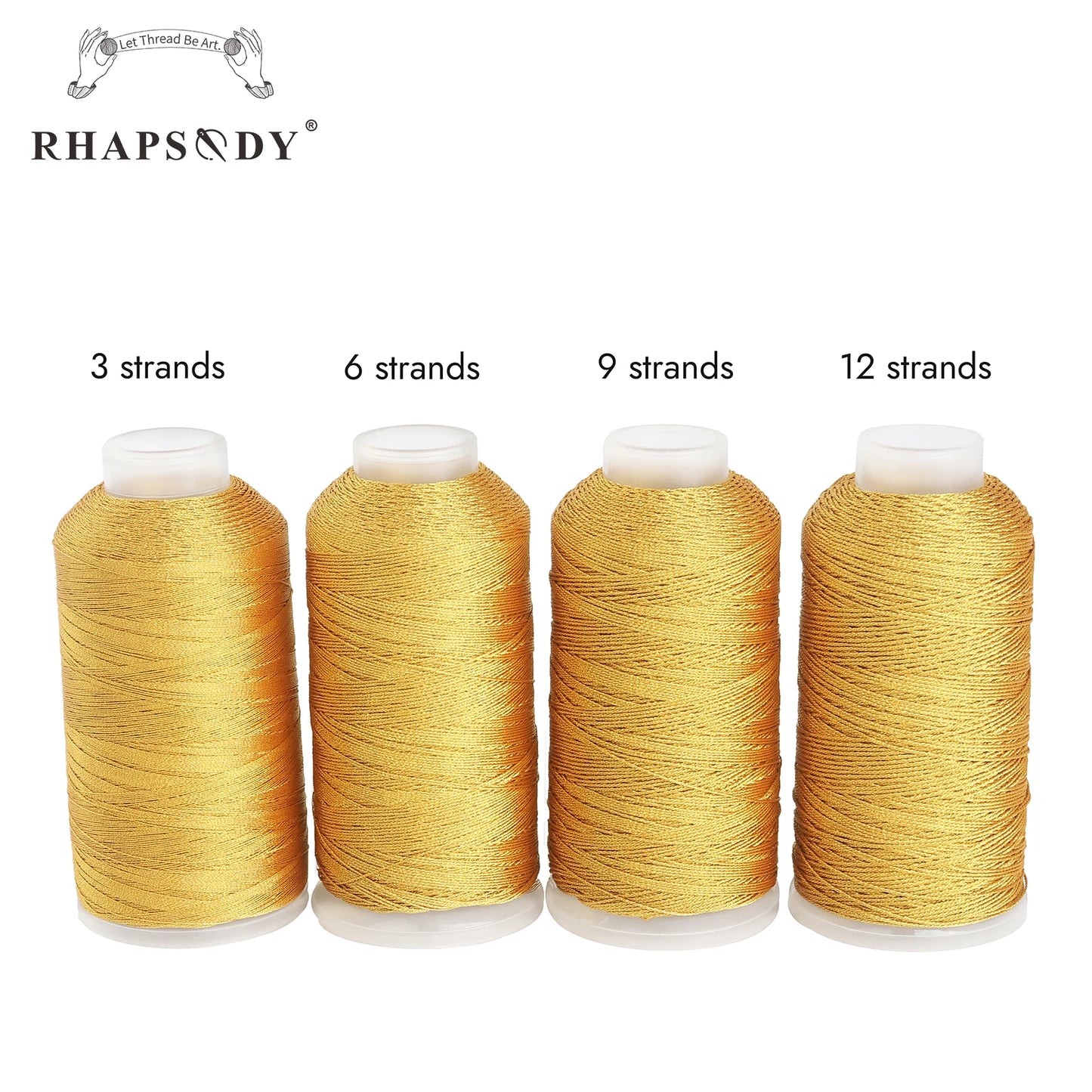Rhapsody Metallic Thread 3/6/9/12 Strands Jewelry Thread Craft Gold