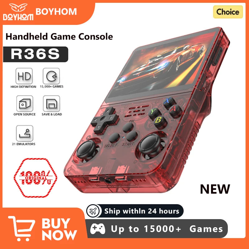 NEW R36S Retro Handheld Game Console Linux System 3.5 Inch IPS Screen