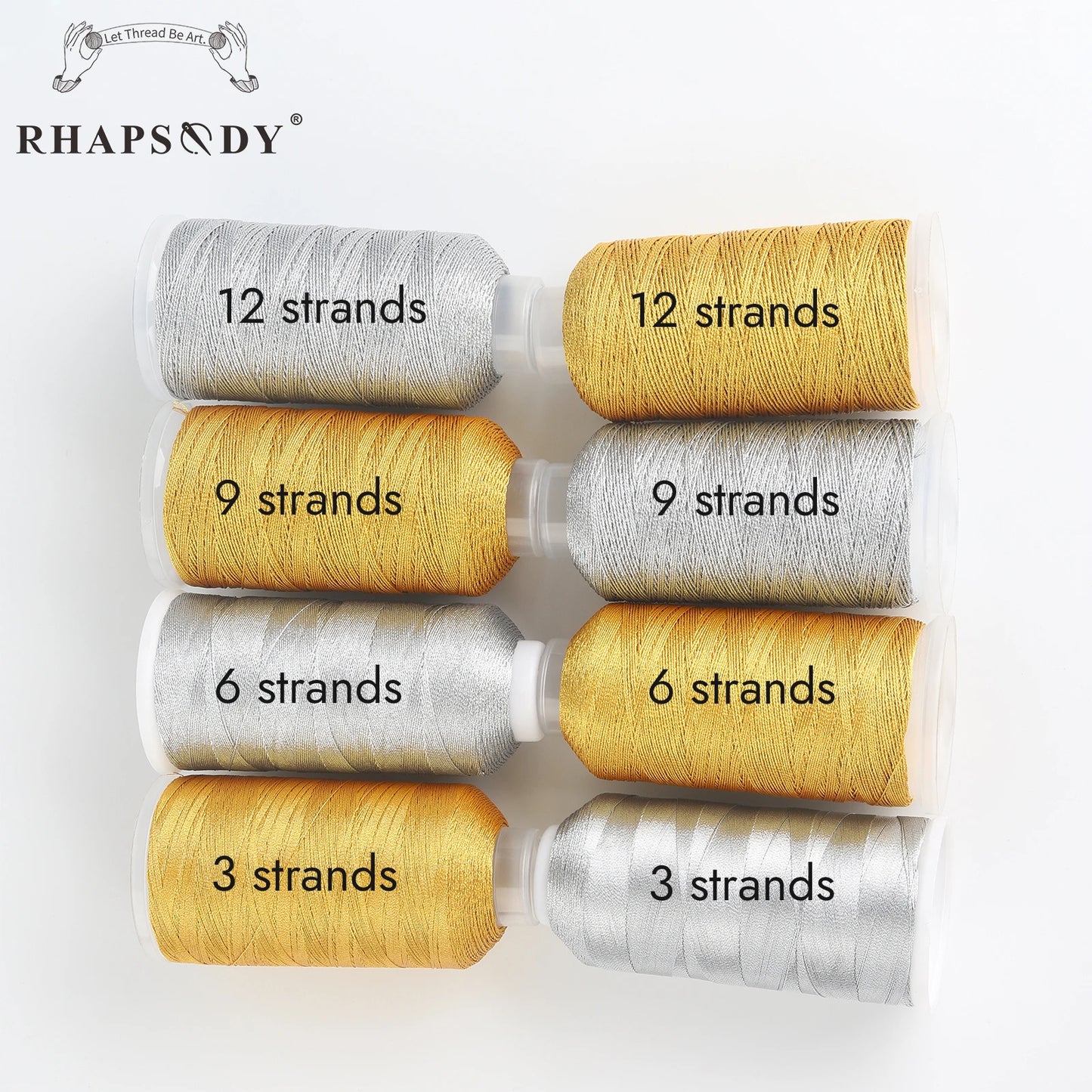 Rhapsody Metallic Thread 3/6/9/12 Strands Jewelry Thread Craft Gold