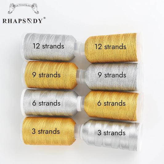 Rhapsody Metallic Thread 3/6/9/12 Strands Jewelry Thread Craft Gold