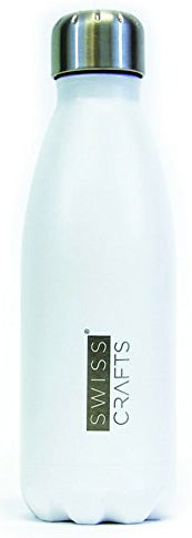 Swiss Craft PZ1000WHT 12 oz Double Wall Vacuum Insulated Water Bottle&