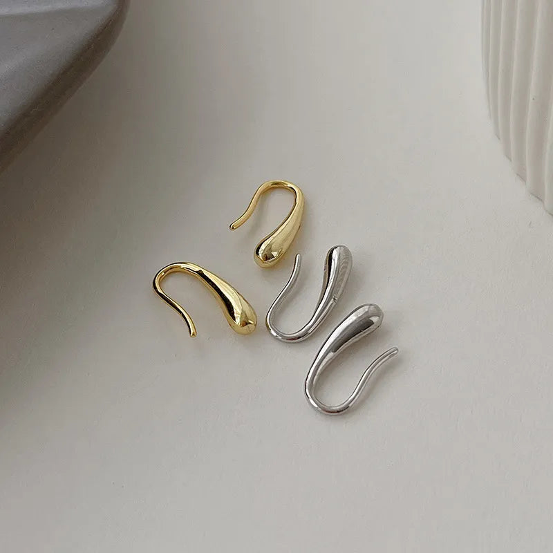 925 Sterling Silver Water Drop Shape Earrings for Women  Simple