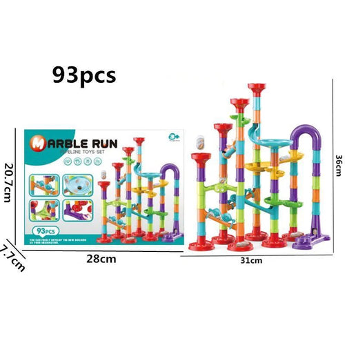 Marble Run Race Track Building Blocks Kids 3D Maze Ball Roll Toy DIY