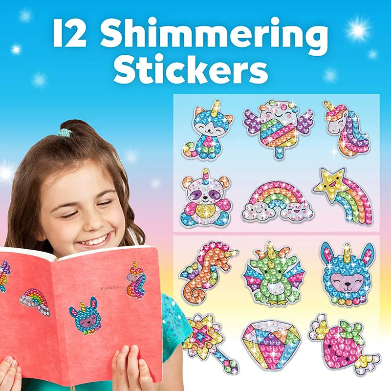 12 Create Big Gem Diamond Painting Sticker Kit Art Craft Girls Boys