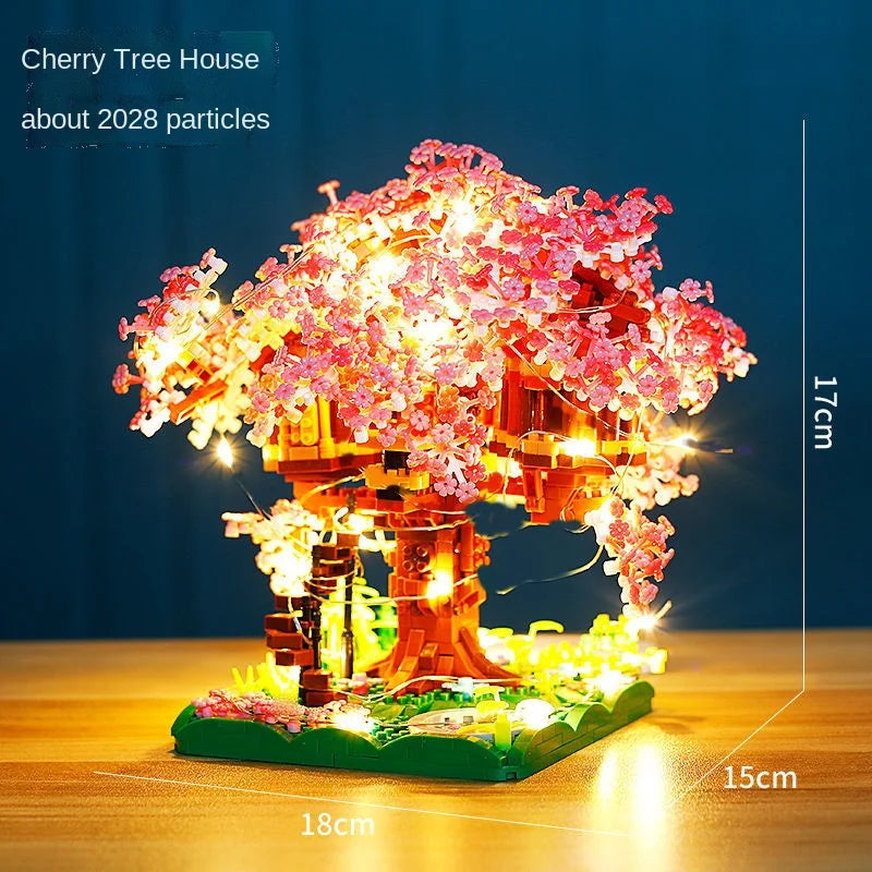 Mini Sakura Tree Building Blocks Set Diy Cherry Blossom Bricks with