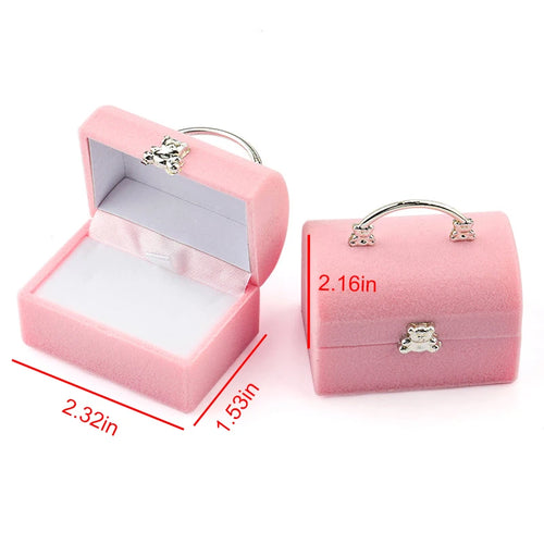 1 Piece Lovely Velvet Jewelry Box Container Wedding Ring Box for