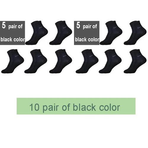 10Pairs/Lot Men Bamboo Socks Brand Comfortable Breathable Casual