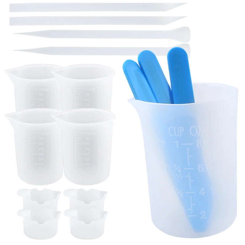Mixing Resin Tool Kit Reusable Silicone Popsicle Scaled Silicone Cups